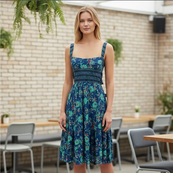 Free People Vintage Retro Floral Dress - Picture 1 of 7